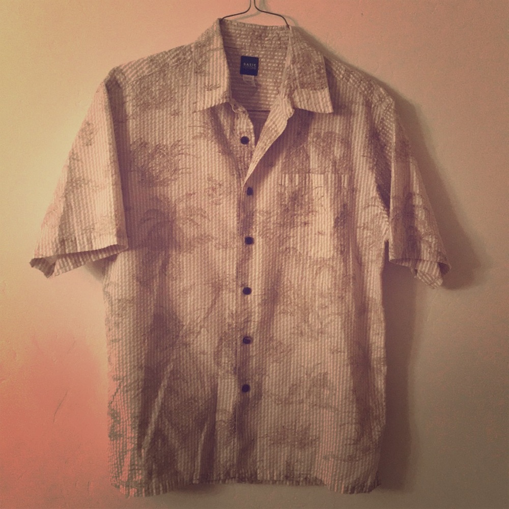 Seersucker with Palms shirt